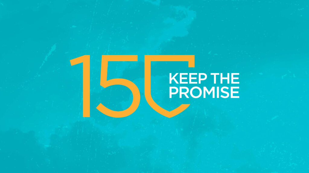 Ursinus Advancement Campaign logo - 150 Keep the Promise