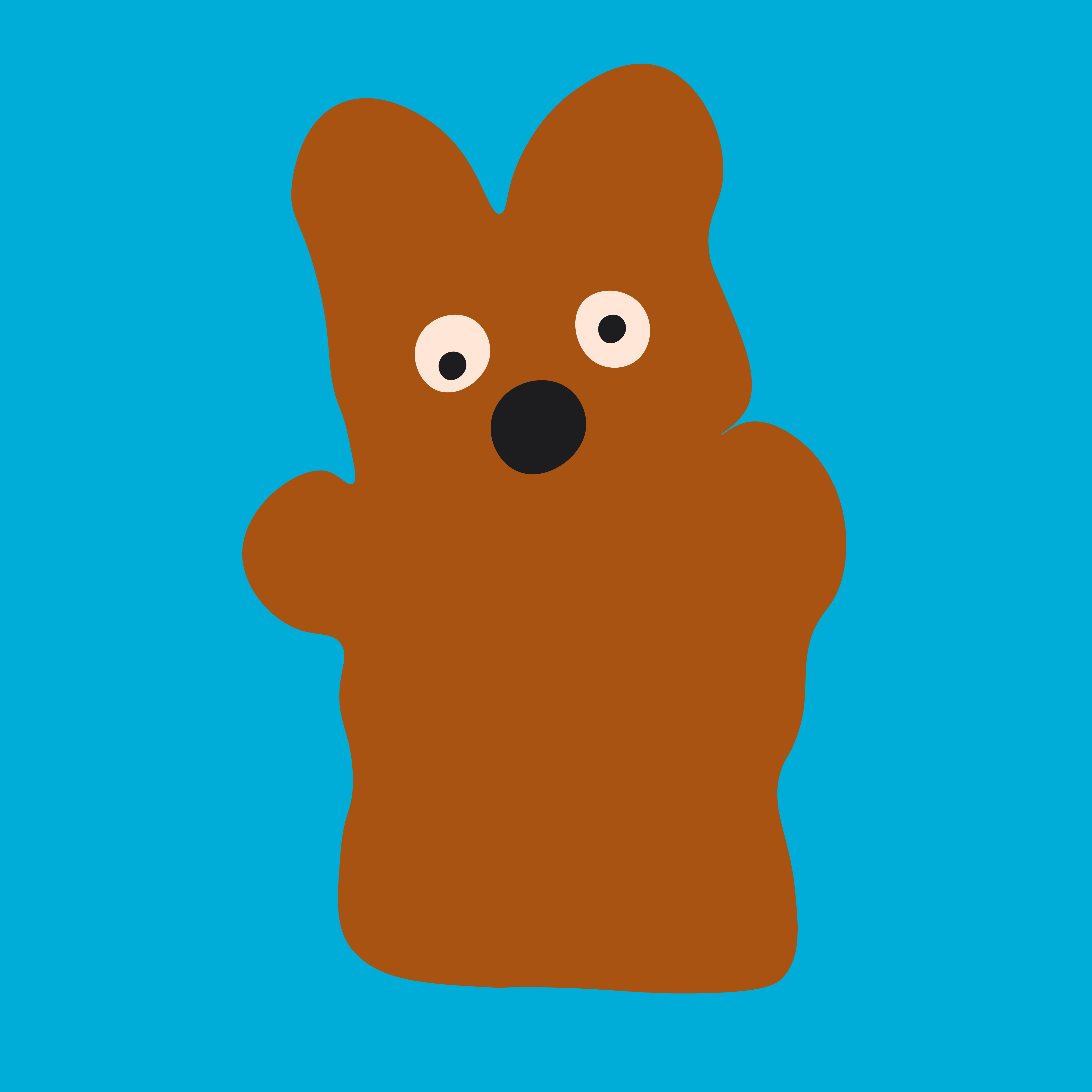 An illustration of a 'Gramma Joan's Gingerbread Man' - a gingerbread reindeer shape - on a light blue background.