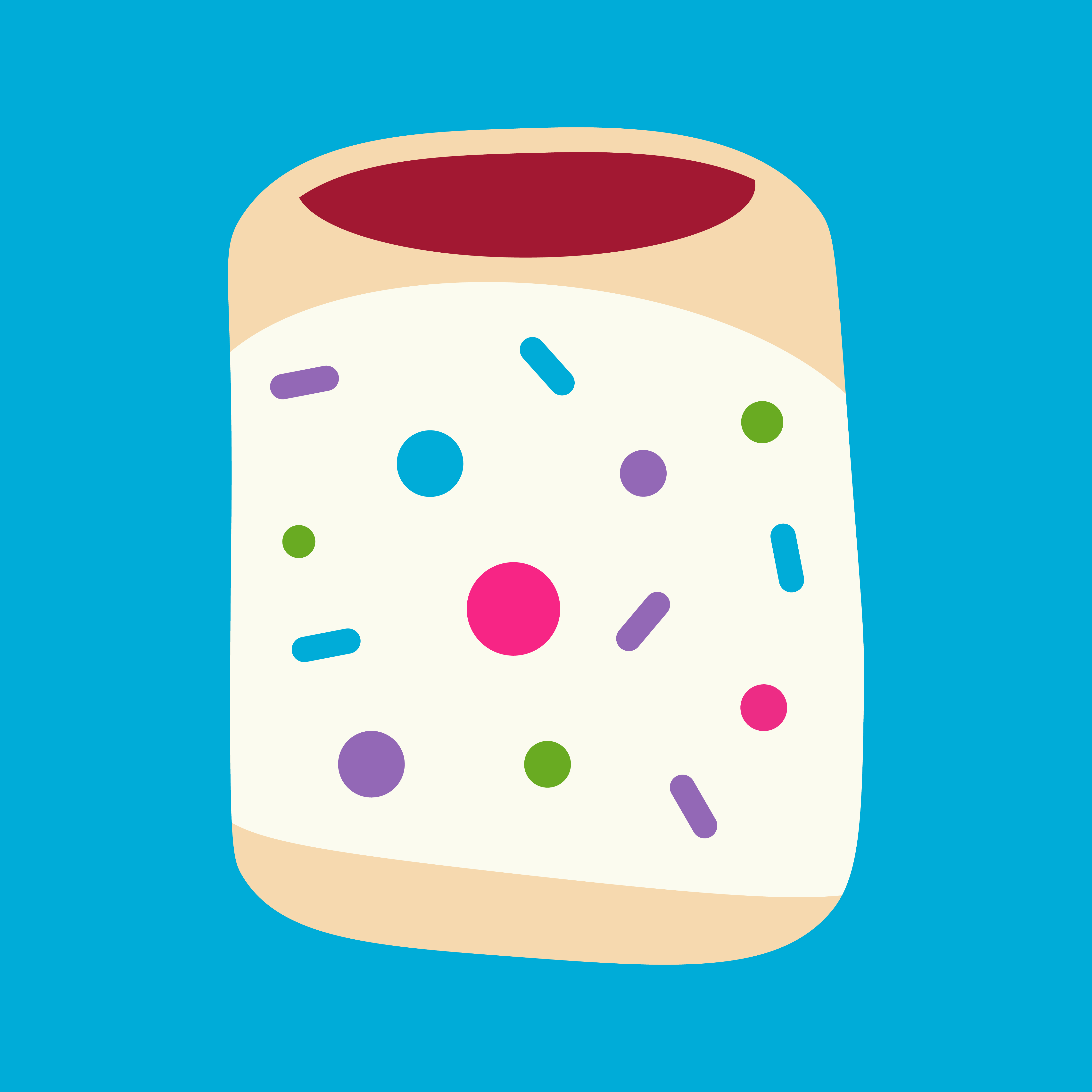 An illustration of a 'Cucciddati Siciliani (Sicilian Fig Cookies)' on a light blue background